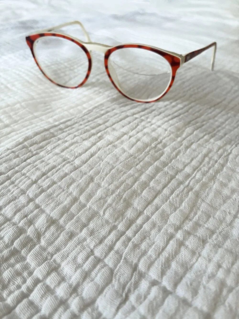 Paco Rabanne 513 Round Glasses Frames with Orange Tortoiseshell Pattern
